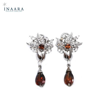 Flower Earrings – Crystal Brown