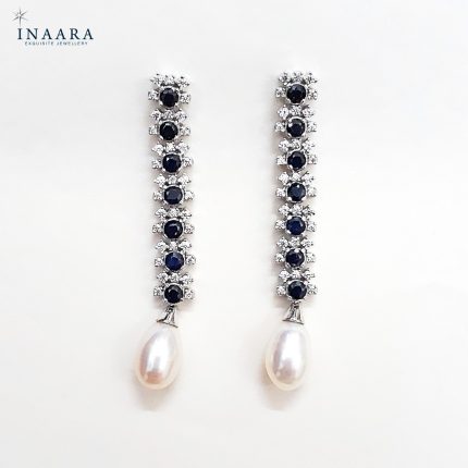 Sapphire and Pearl Earrings