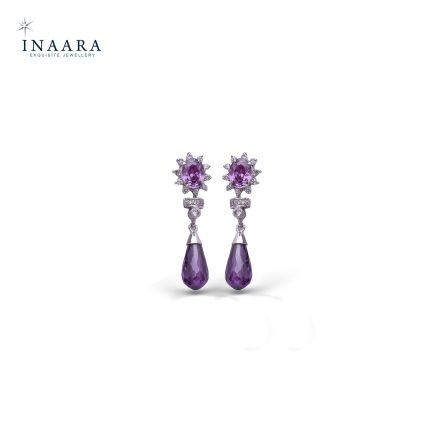 Purple Drop Earrings