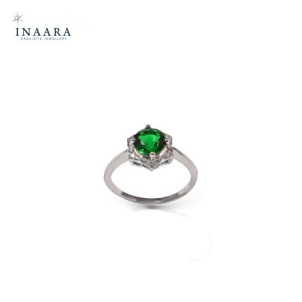 Green Round Zircon Ring