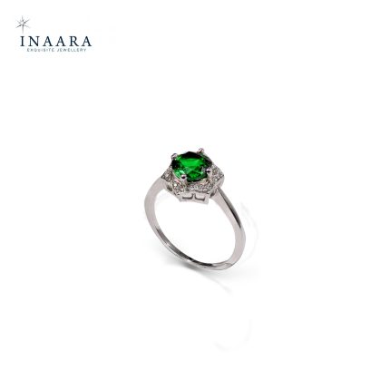 Green Round Zircon Ring 1
