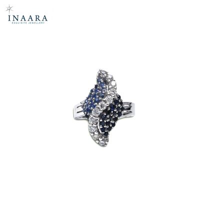 Blue Colour Leaf Ring