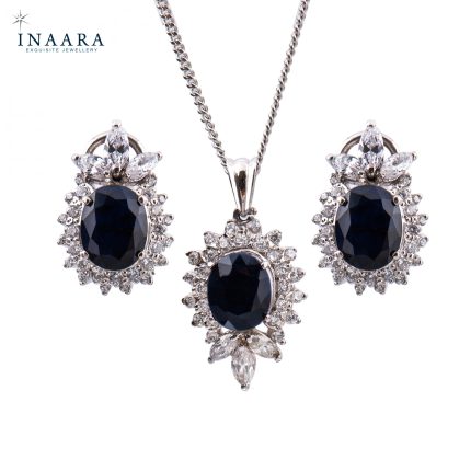 Classic Sapphire Pendant Set