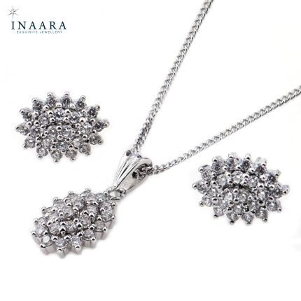 Oval Cluster Pendant Set 1