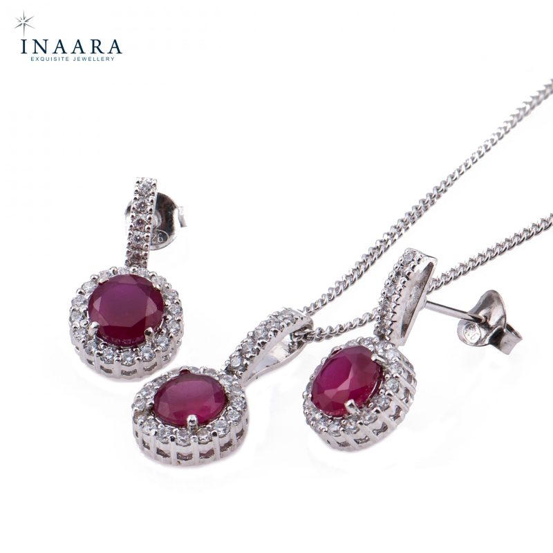 Ruby (Synthetic) Pendant Set 1