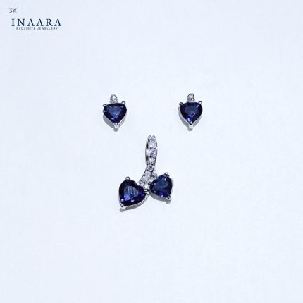 Synthetic Sapphire Pendant Set
