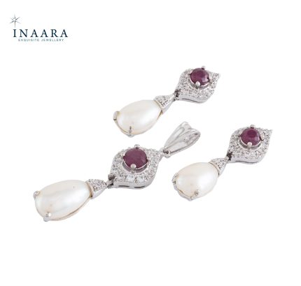 Ruby Pearl Pendant Set 1