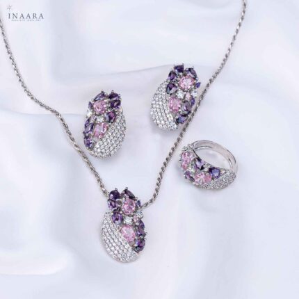 Multi Color Pendant Set with Ring