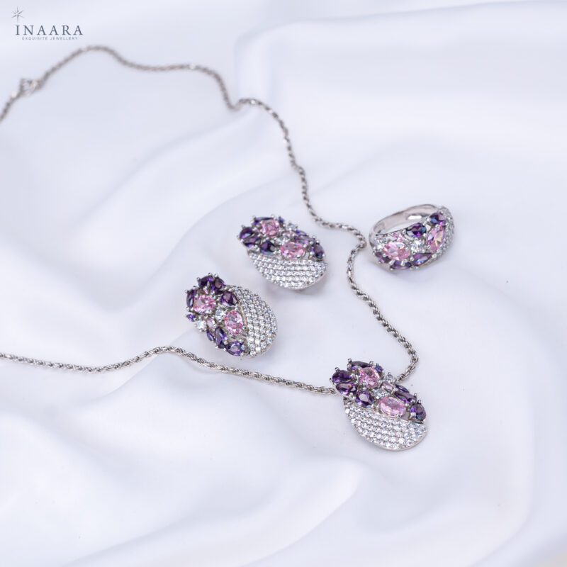 Multi Color Pendant Set with Ring 2