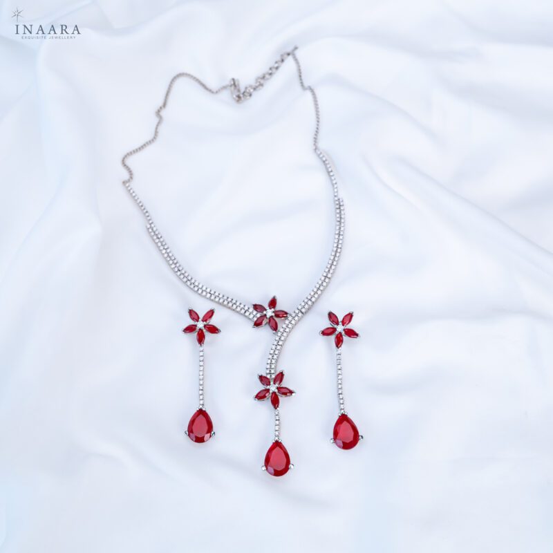 Scarlet Petal Necklace Set 5