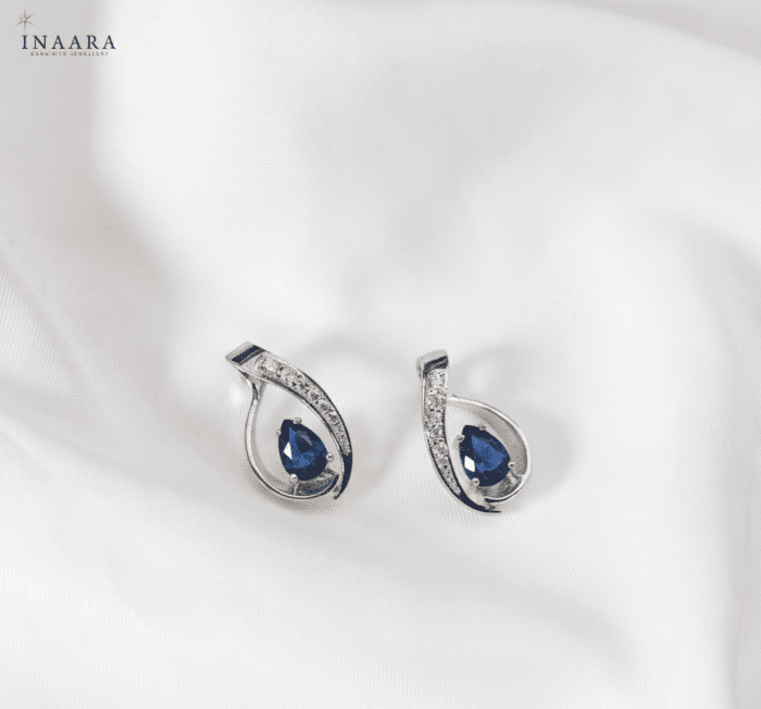 Teardrop Earrings - Blue - Image 2