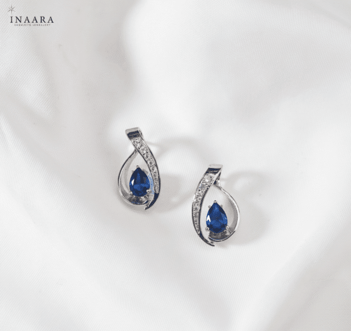 Teardrop Earrings - Blue - Image 1