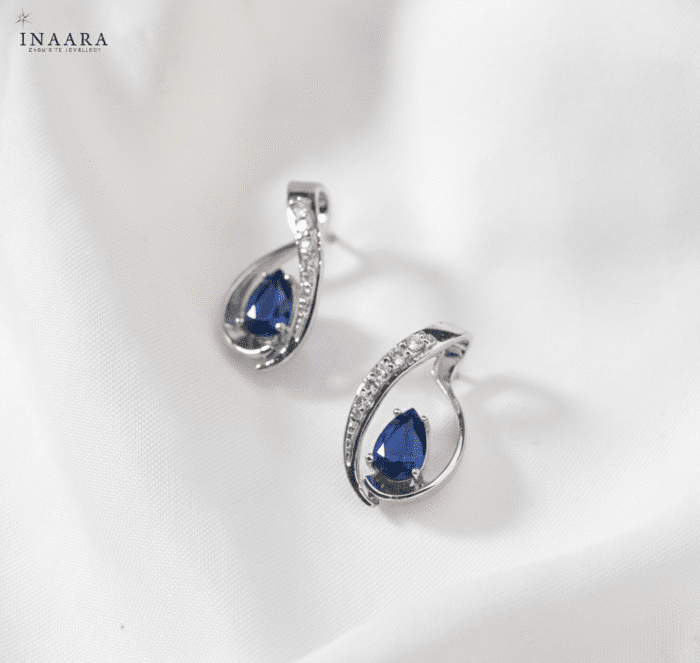 Teardrop Earrings - Blue - Image 3