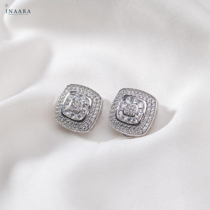 Square Crystal Earrings - Image 1