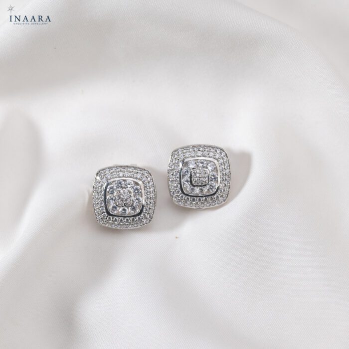 Square Crystal Earrings - Image 2