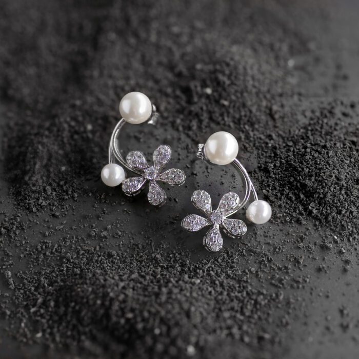 Moonpetal Pearl Earrings - Image 3